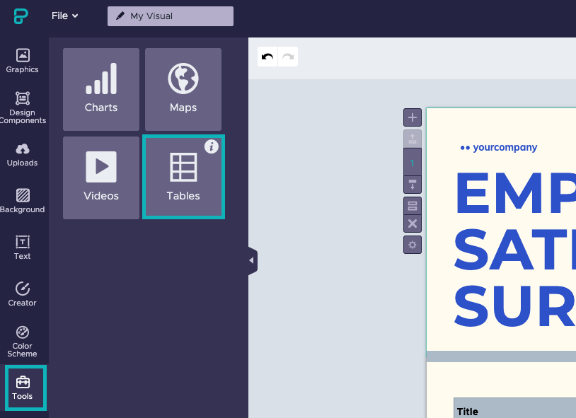Piktochart Releases Tables