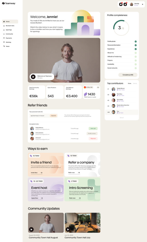 Teamway Builder Welcome