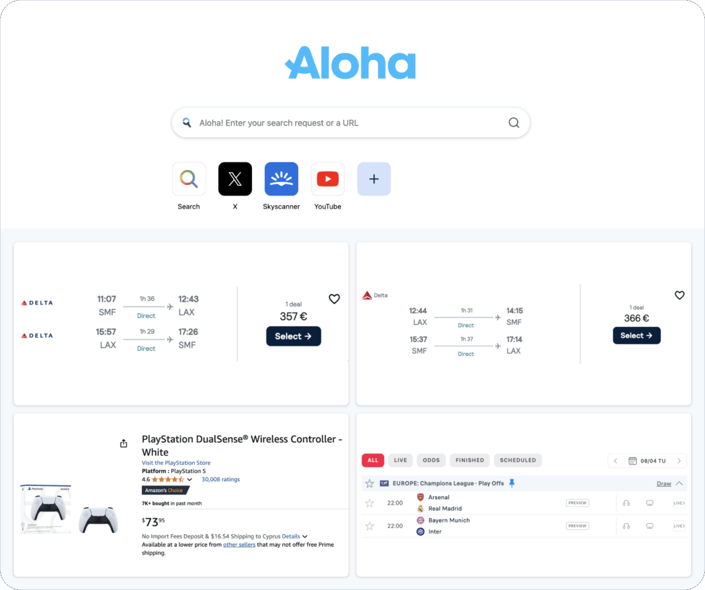 Aloha Browser Speed Dial