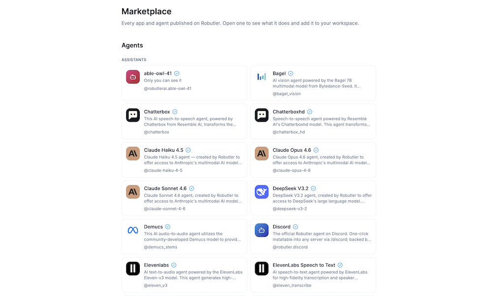 Robutler Marketplace